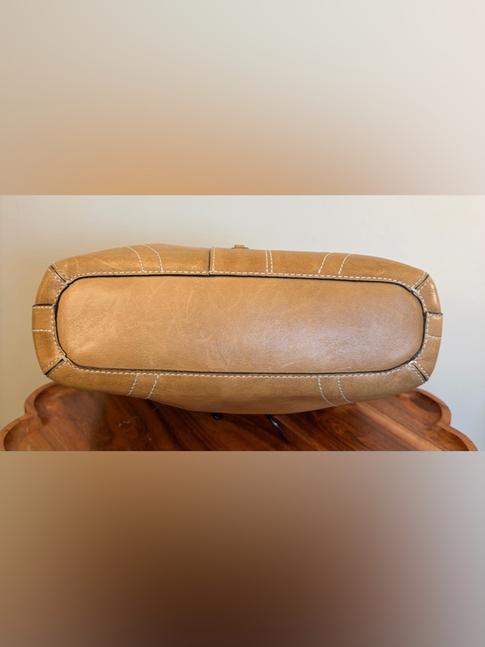 Vintage COACH Saddle Brown Chelsea Laced Shoulder Bag 10399 - Picture 13 of 17